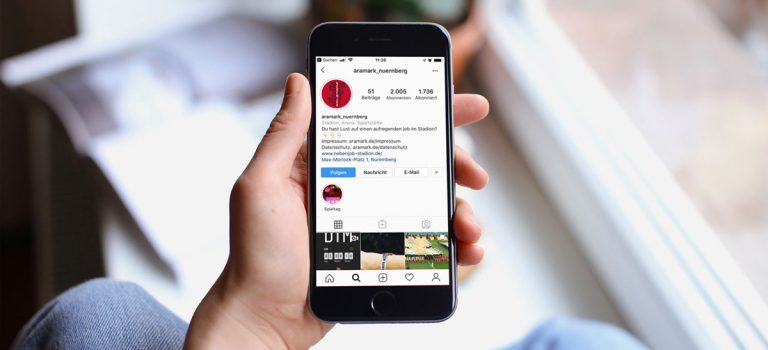 Mobiltelefon Instagram-Seite